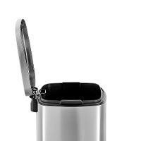 Lixeira Retangular Inox 20l Com Pedal E Cesto Removível - Praticidade E Sofisticação Para Seu Ambiente