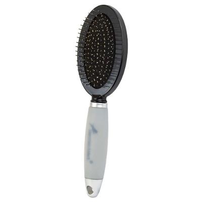 Escova Para Remoção De Pelos E Nós - Grande Com Pinos De Metal - Cinza