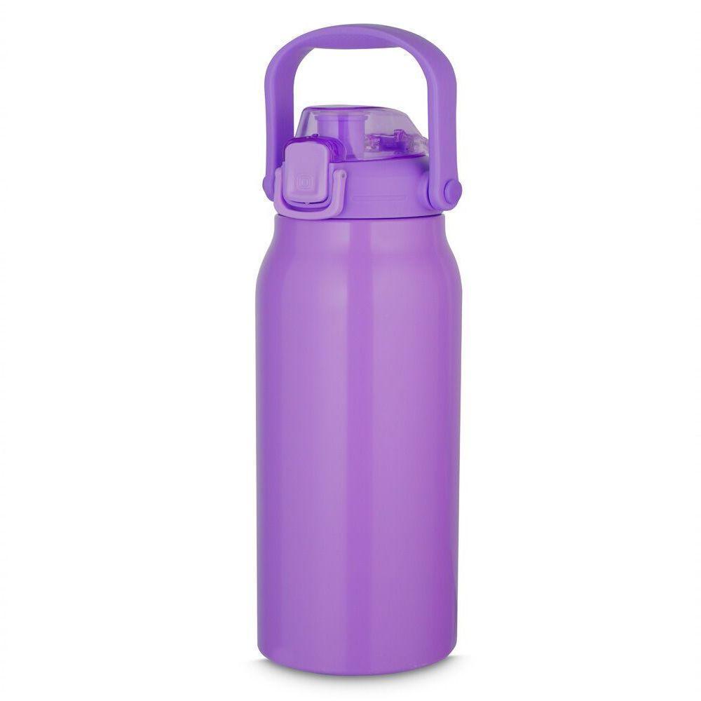 Garrafa Térmica Inox Roxa Com Alça - 1,5l Para Bebidas Quentes E Frias Em Atividades Externas - 1