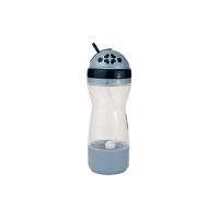 Garrafa Compacta 380ml Com Porta-lanches E Canudo Silicone - Azul, Antivazamento Para Aventuras - 1