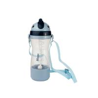 Garrafa Compacta 380ml Com Porta-lanches E Canudo Silicone - Azul, Antivazamento Para Aventuras - 3