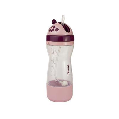 Garrafa De Viagem Rosa Com Compartimento Para Lanches E Canudo Retrátil - Antivazamento E Elegância