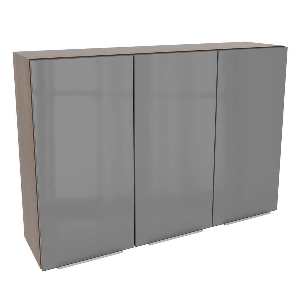 Armário Aéreo Madesa Lux 120 Cm 3 Portas Rustic/cinza - 2