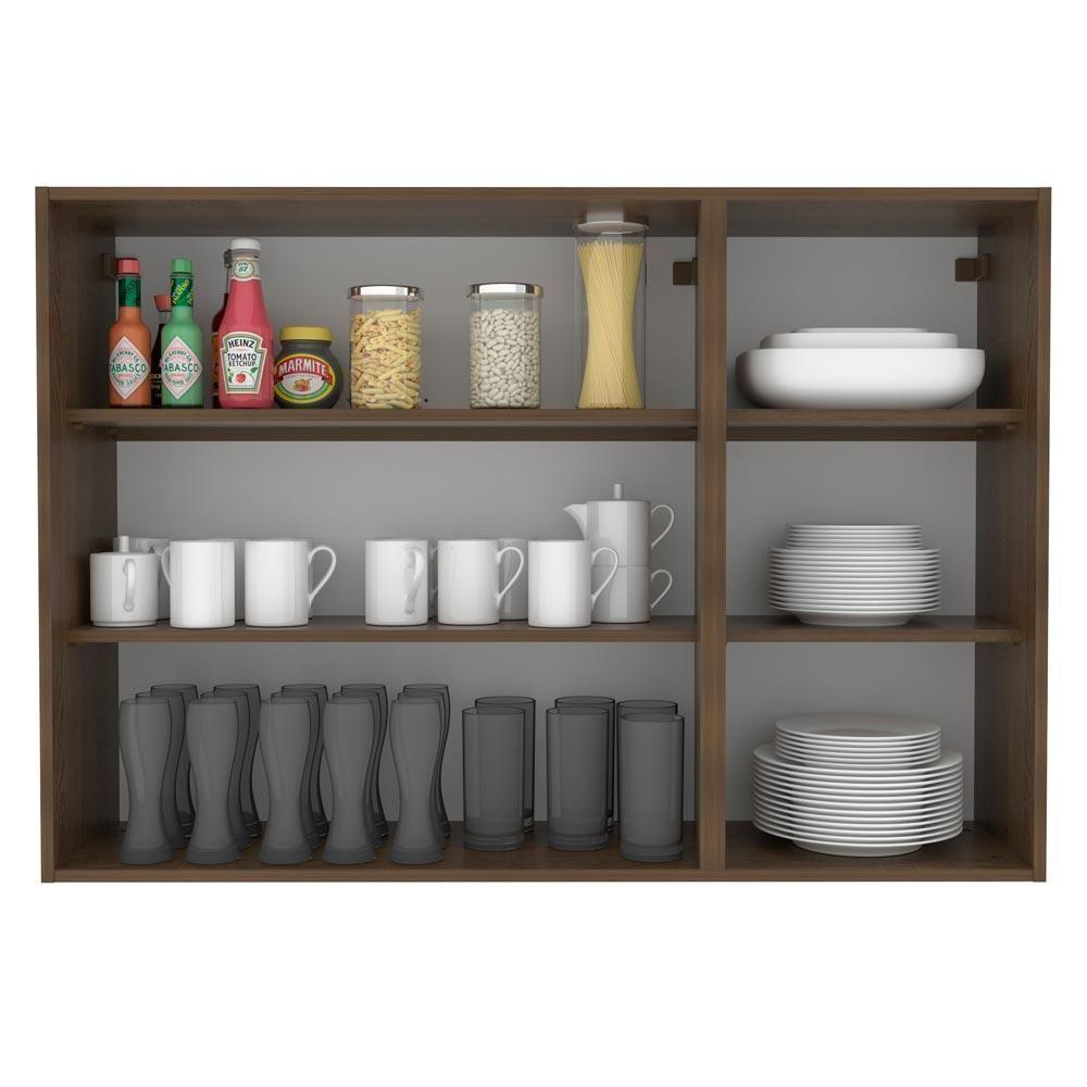 Armário Aéreo Madesa Lux 120 Cm 3 Portas Rustic/cinza - 9