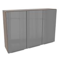 Armário Aéreo Madesa Lux 120 Cm 3 Portas Rustic/cinza - 2