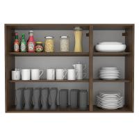 Armário Aéreo Madesa Lux 120 Cm 3 Portas Rustic/cinza - 6