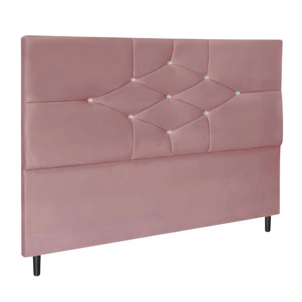 Cabeceira Cama Box Casal 140 Cm Camboriú Suede Rosê - 2