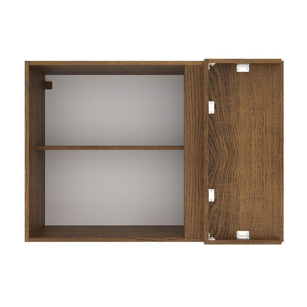 Armário Aéreo De Canto Madesa Agata 1 Porta Rustic Preto - 2