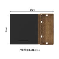 Armário Aéreo De Canto Madesa Agata 1 Porta Rustic Preto - 7