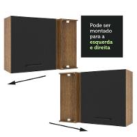 Armário Aéreo De Canto Madesa Agata 1 Porta Rustic Preto - 3