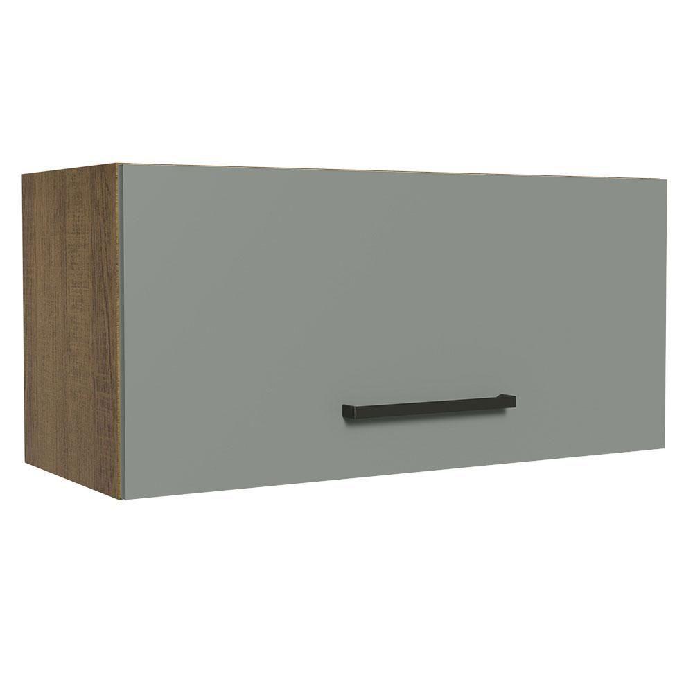 Armário Aéreo de Cozinha Agata 70cm 1 Porta Rustic Cinza - 1