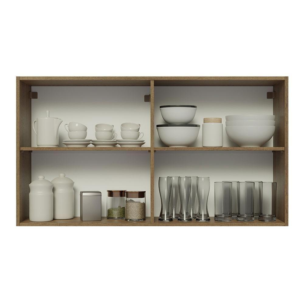 Armário Aéreo Madesa Glamy 120 Cm 2 Portas - Rustic/preto - 9