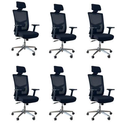 Kit 6 Cadeiras Presidente Oficial Comfort Viena Com Apoio