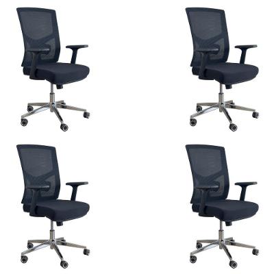 Kit 4 Cadeiras Presidente Oficial Comfort Viena Sem Apoio