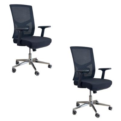 Kit 2 Cadeiras Presidente Oficial Comfort Viena Sem Apoio