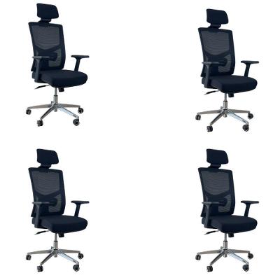 Kit 4 Cadeiras Presidente Oficial Comfort Viena Com Apoio