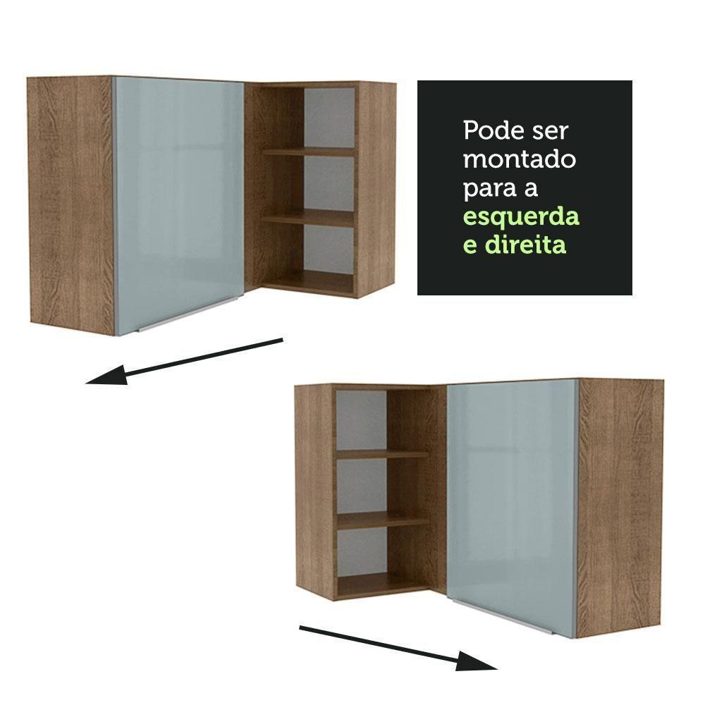 Armário Aéreo de Canto com Adega Madesa 1 Porta Rustic/cinza - 5