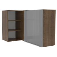 Armário Aéreo de Canto com Adega Madesa 1 Porta Rustic/cinza - 2