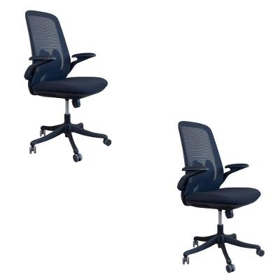 Kit 2 Cadeiras Presidente Oficial Comfort Royale Sem Apoio