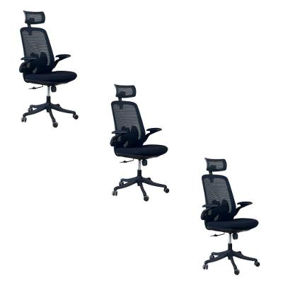 Kit 3 Cadeiras Presidente Oficial Comfort Royale Com Apoio