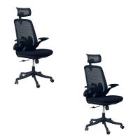 Kit 2 Cadeiras Presidente Oficial Comfort Royale Com Apoio - 1