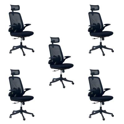 Kit 5 Cadeiras Presidente Oficial Comfort Royale Com Apoio