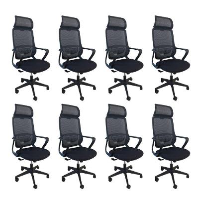 Kit 8 Cadeiras Presidente Oficial Comfort Vinci Com Apoio