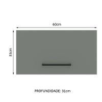 Armário Aéreo Madesa 60 cm 1 Porta Basculante Branco/Cinza - 6