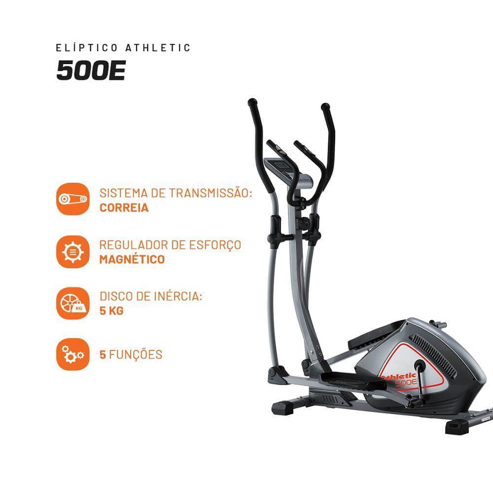 Aparelho Elíptico Athletic 500E Semiprofissional 8 Níveis Suporta 110kg - 3