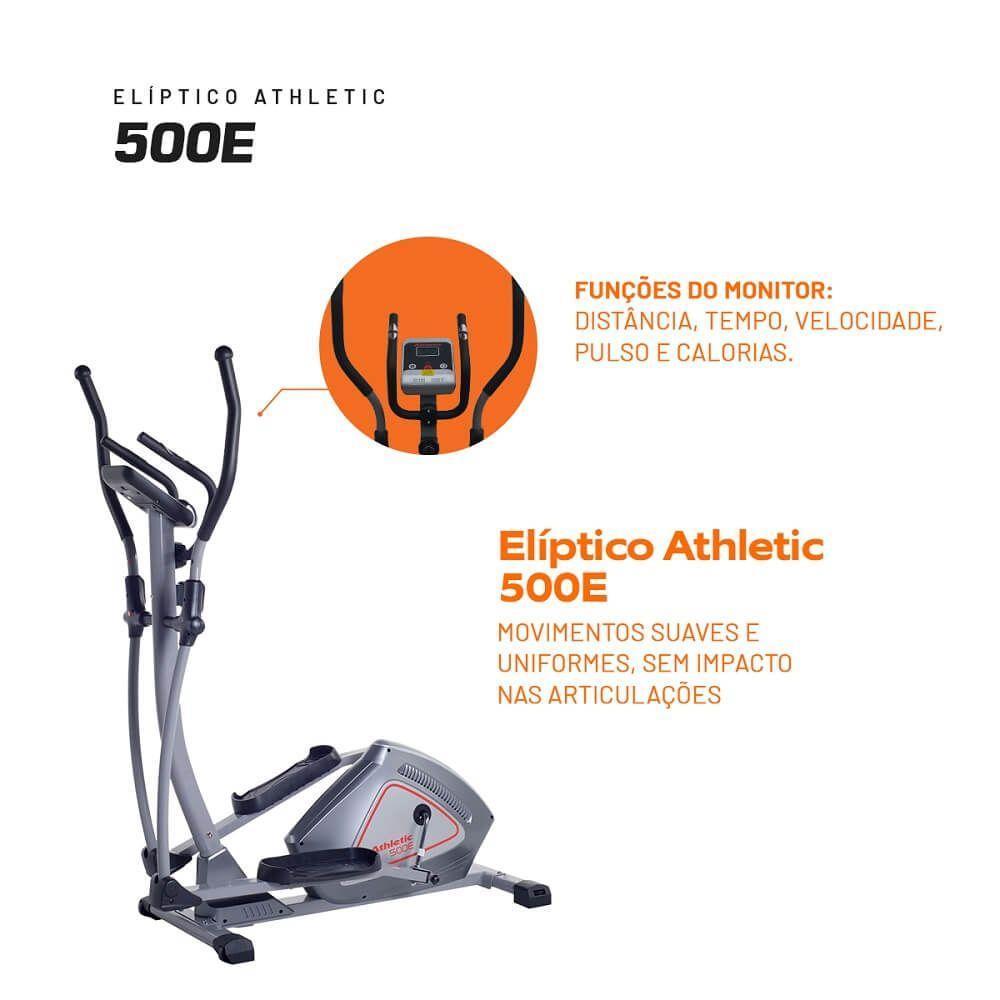 Aparelho Elíptico Athletic 500E Semiprofissional 8 Níveis Suporta 110kg - 4