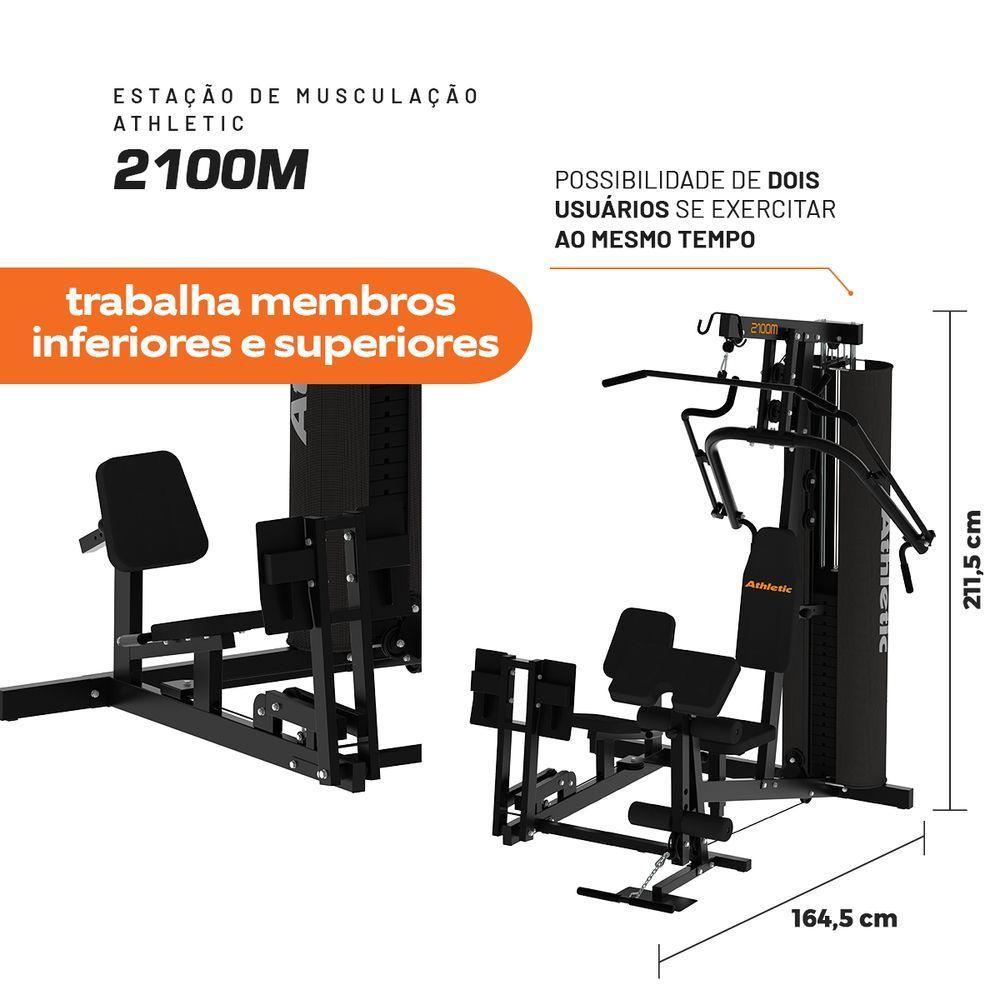 Estação De Musculação Multifuncional Athletic 2100m 40+ Exercícios - Qualidade E Design Para Casa E Condomínio - 2