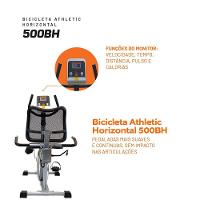 Bicicleta Ergométrica Horizontal Athletic 500Bh Magnética 8 Níveis 110kg Ideal Para Cardio E Reabilitação - 3