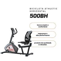 Bicicleta Ergométrica Horizontal Athletic 500Bh Magnética 8 Níveis 110kg Ideal Para Cardio E Reabilitação