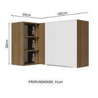 Armário Aéreo Com Adega 1 Porta Rustic/Branco Veludo - 7