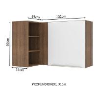 Armário Aéreo Com Adega 1 Porta Rustic/Branco Veludo - 15