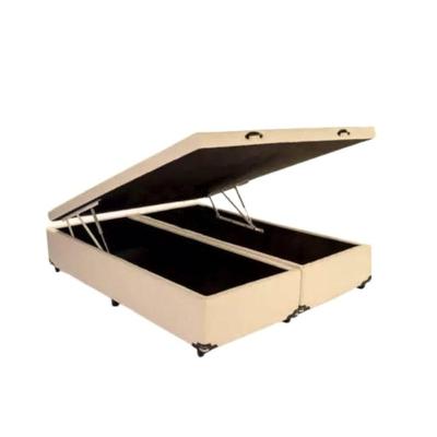Cama Box Baú Casal Bipartido Suede Bege 138x188