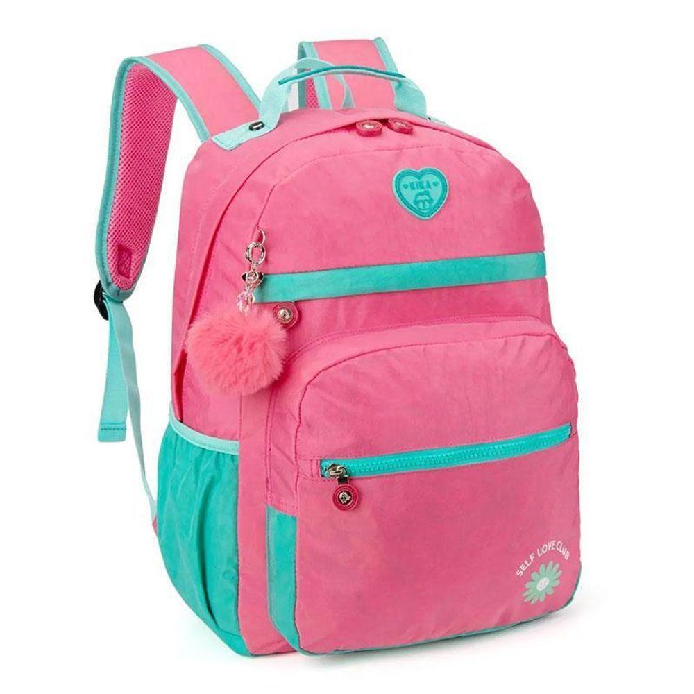 Kit Mochila Escolar Infantil Kk24m14pk E Garrafa De água 97827 500ml Rosa - Kika - 5