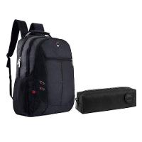 Kit Mochila Escolar Notebook Sbfp-6226 E Estojo Académie Preto - Fuseco - 1