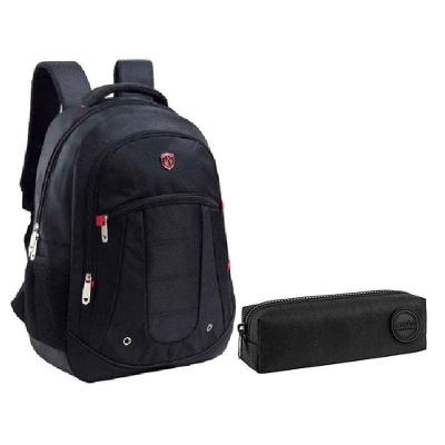 Kit Mochila Escolar Notebook Sbfp-6207 E Estojo Académie Preto - Fuseco