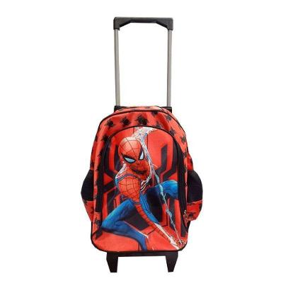 Mochila Escolar Infantil Com Rodinhas Spider Man Vermelho - Gv Bolsas