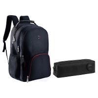 Kit Mochila Escolar Notebook Sbfp-6221 E Estojo Académie Preto - Fuseco - 1