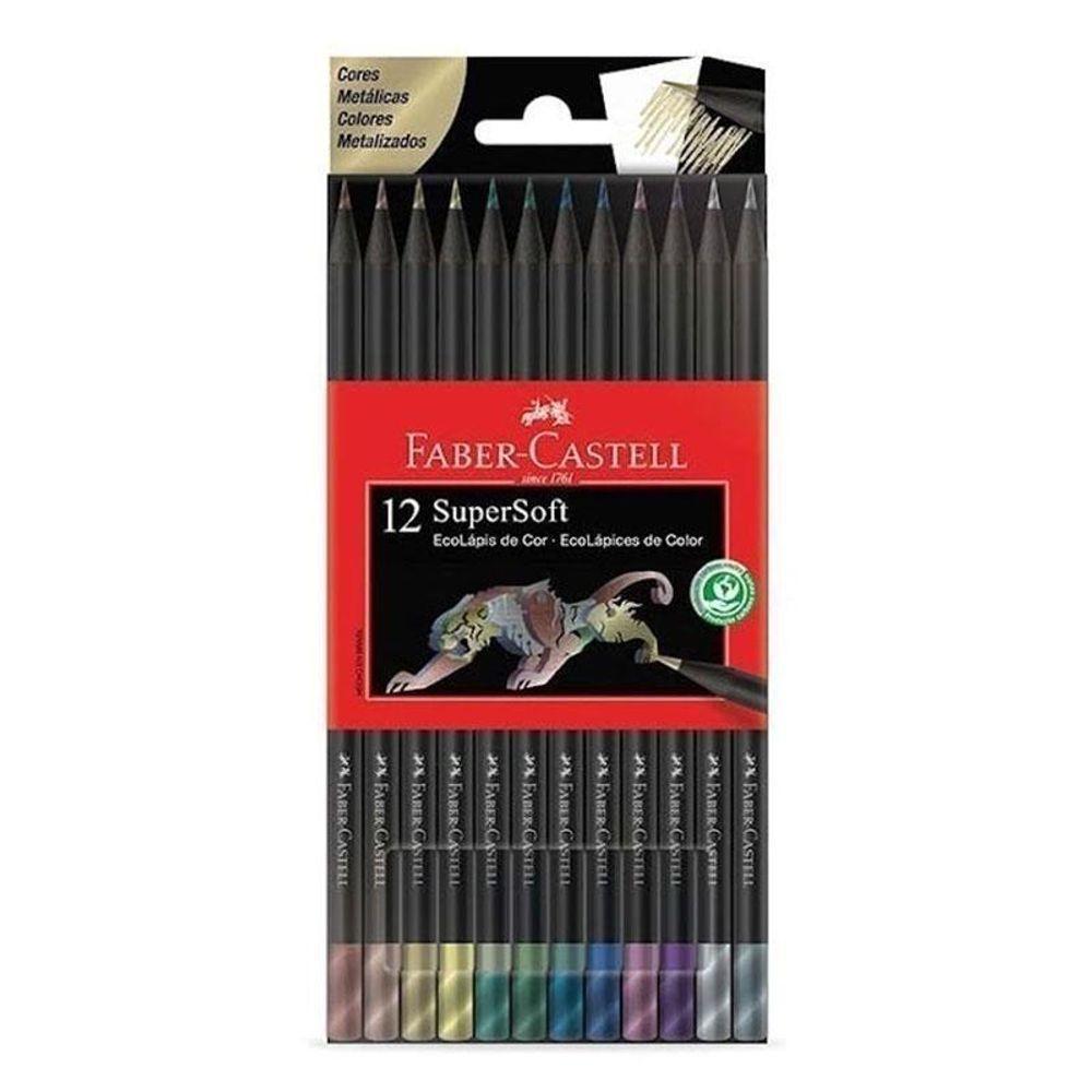 Lápis De Cor Ecolápis Supersoft 120712softmet 12 Cores Metálicas - Faber Castell - 1