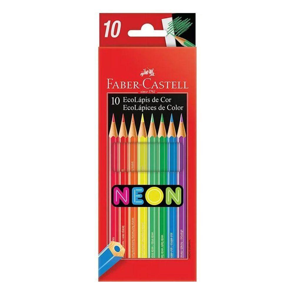 Lápis De Cor Ecolápis 120410n 10 Cores Neon - Faber Castell - 1
