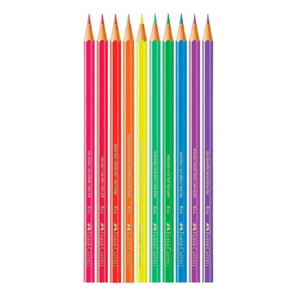 Lápis De Cor Ecolápis 120410n 10 Cores Neon - Faber Castell - 2