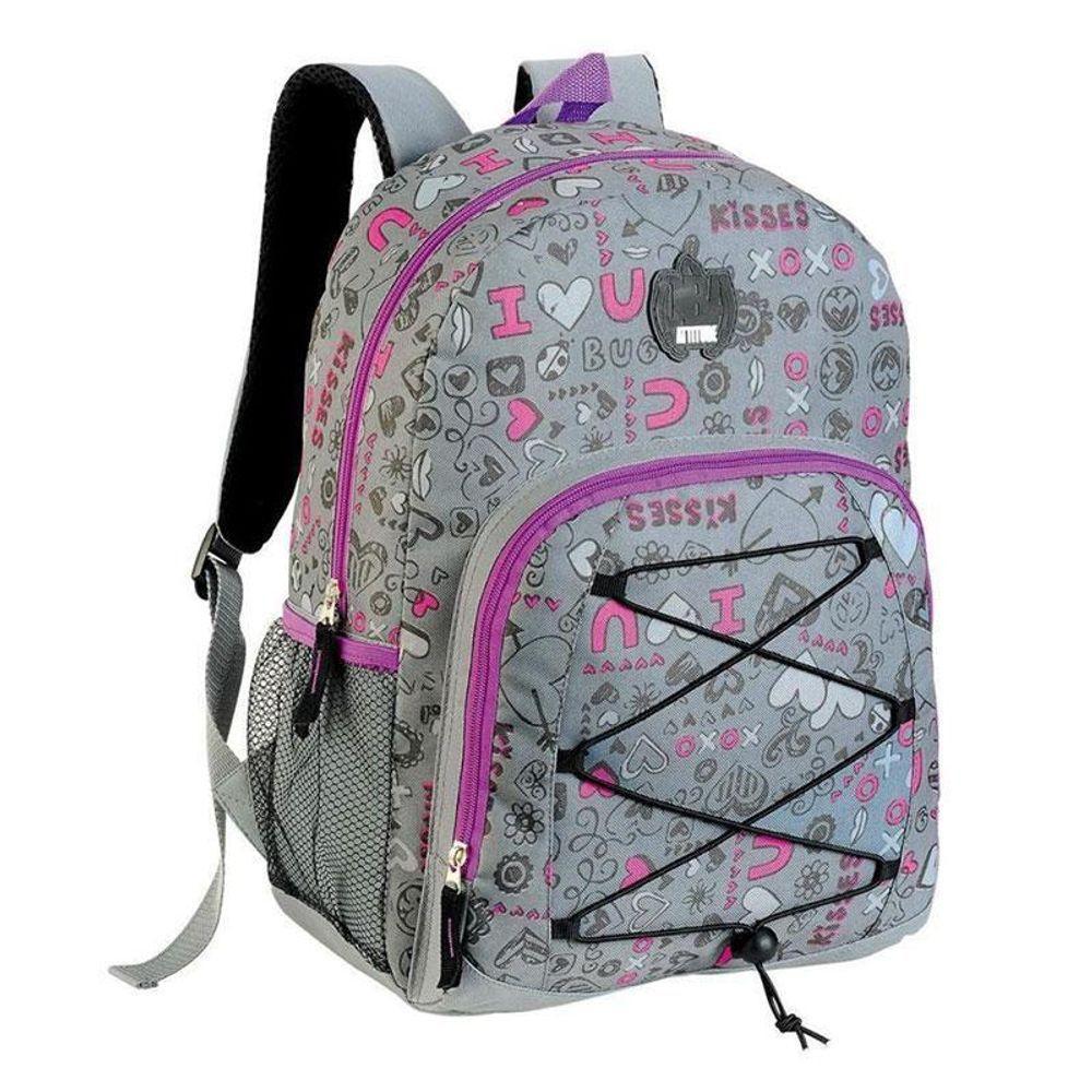 Mochila Escolar Infantil Sbdv-2033 Estampada Cinza - Fuseco - 1