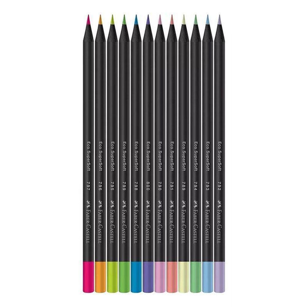 Lápis De Cor Ecolápis Supersoft 120712softnp 12 Cores Neon E Pastel - Faber Castell - 2
