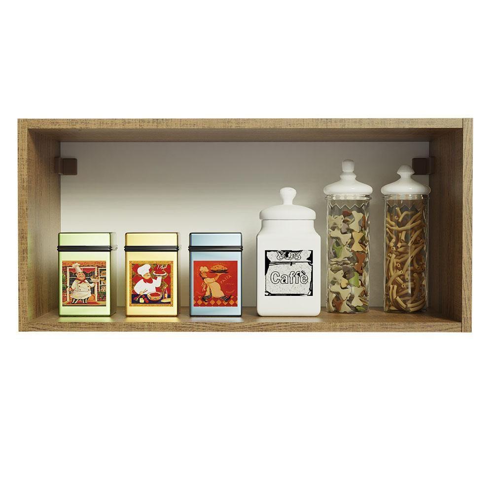 Armário Aéreo de Cozinha Stella 70cm 1 Porta Rustic Branco - 5