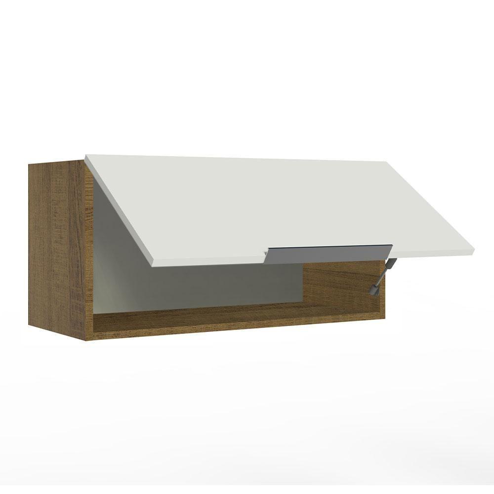 Armário Aéreo de Cozinha Stella 70cm 1 Porta Rustic Branco - 8