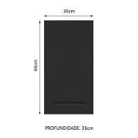 Armário Aéreo Madesa Agata 35cm 1 Porta Rustic Preto - 5