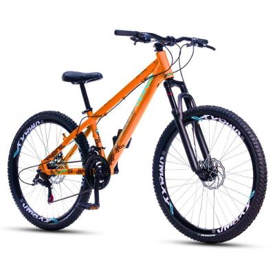 Bicicleta Vikingx Tuff 30 Aro 26 21v Shimano Freio A Disco Suspensão Dianteira Alumínio Laranja 13